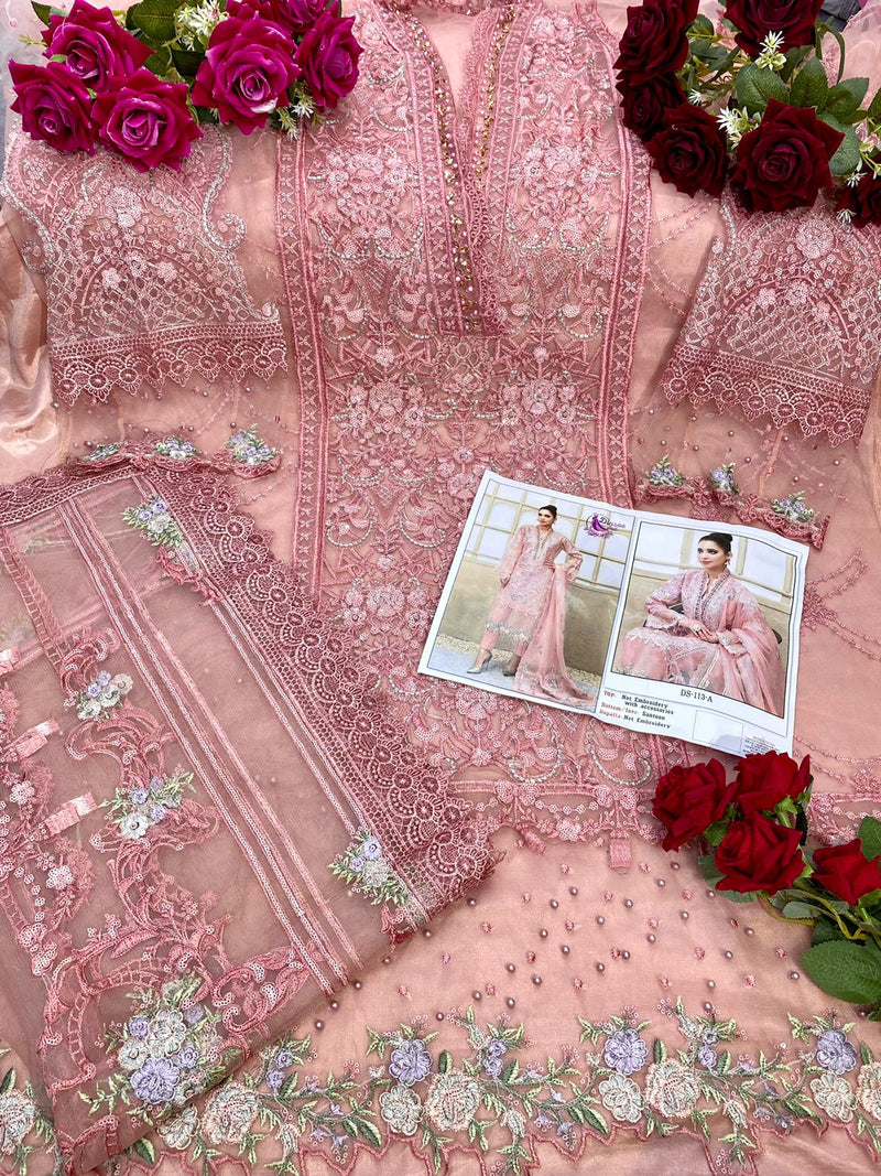 Dinsaa Suit Maria B Hit DS 113 Butterfly Net Pakistani Style Festive Wear Salwar Suits