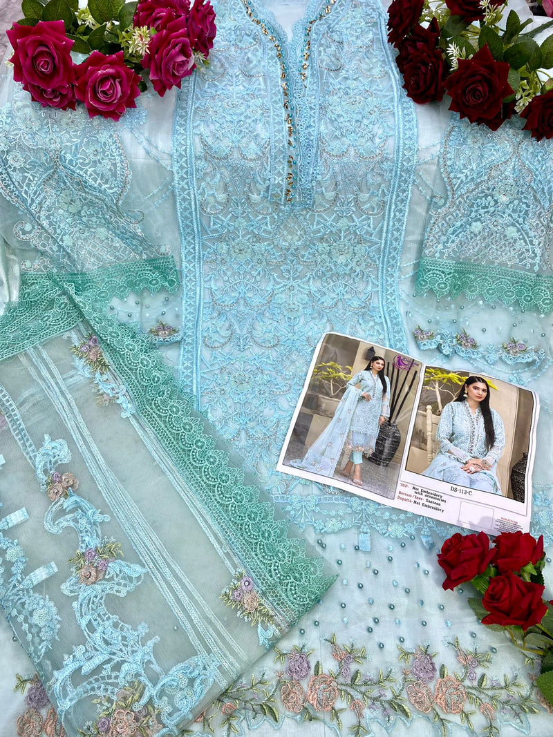 Dinsaa Suit Maria B Hit DS 113 Butterfly Net Pakistani Style Festive Wear Salwar Suits