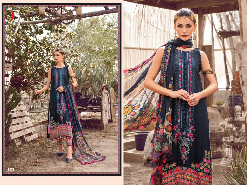 Deepsy Suit Maria B M Print 22 Vol 4 Chiffon With Embroidery Work Stylish Designer Party Wear Salwar Kameez