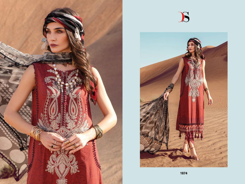 Deepsy Suit Maria B M Print 22 Vol 4 Chiffon With Embroidery Work Stylish Designer Party Wear Salwar Kameez