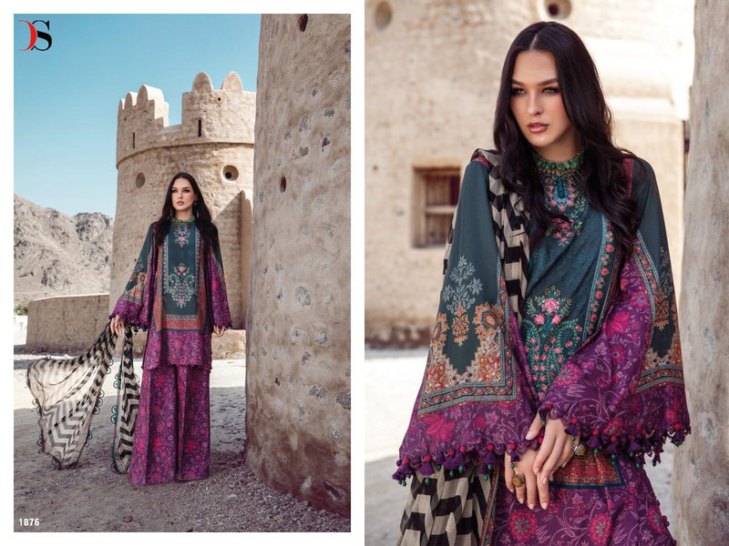 Deepsy Suit Maria B M Print 22 Vol 4 Chiffon With Embroidery Work Stylish Designer Party Wear Salwar Kameez