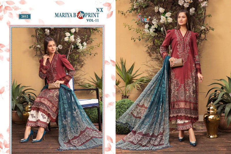 Shree Fabs Maria B M Print Vol 12 NX Pure Cotton Embroidered Party Wear Salwar Suits