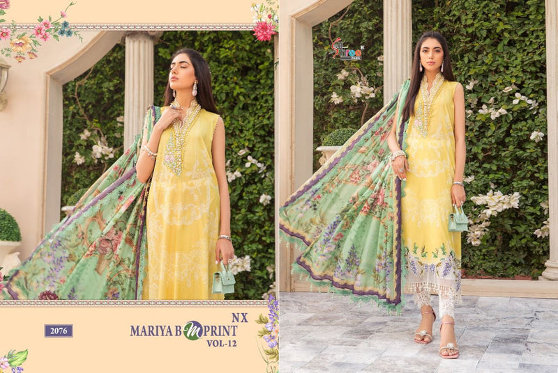 Shree Fabs Maria B M Print Vol 12 NX Pure Cotton Embroidered Party Wear Salwar Suits