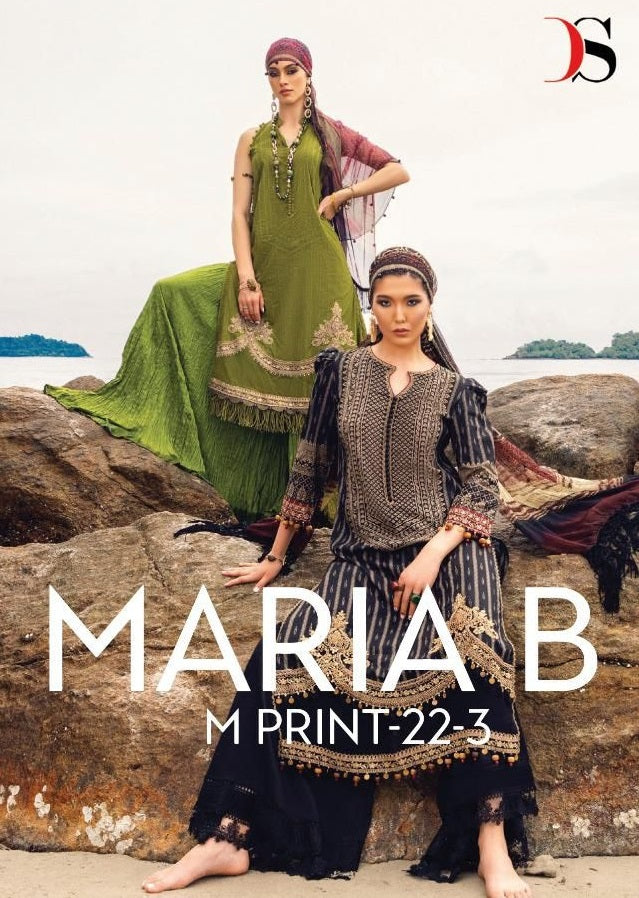 Deepsy Suit Maria B Mprint Lawn 22 Vol 3 Pashmina With Beautiful Work Stylish Pakistani Salwar Kameez