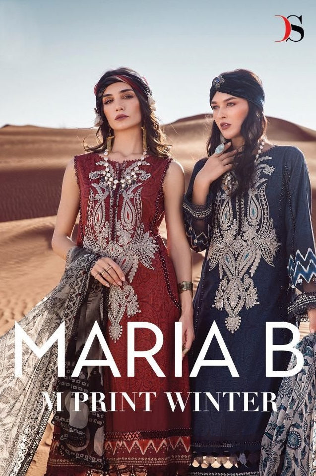 Deepsy Suit Maria B Mprint Winter Pashmina With Heavy Embroidery Work Stylish Designer Pakistani Salwar Kameez