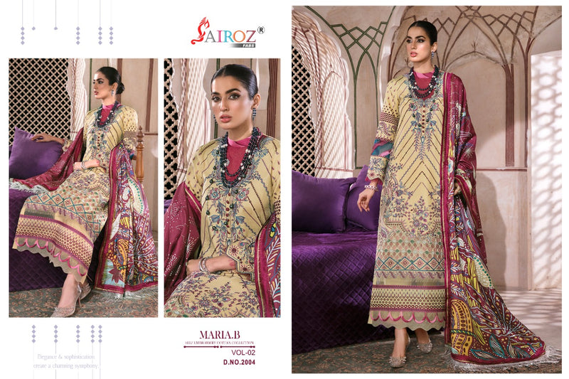 Sairoz Fabs Maria Vol 2 Pure Cotton With Heavy Embroidery Stylish Designer Pakistani Festive Wear Salwar Kameez