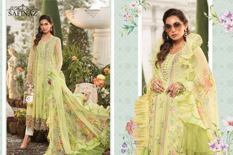 Safeenaz Maria B Vol 9 Lawn Cotton Embroidered Pakistani Style Party Wear Printed Salwar Suits