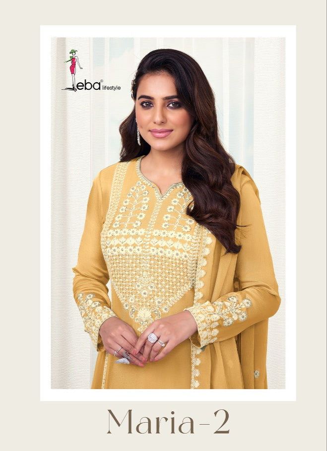 Eba Lifestyle Maria Vol 2 Chinon With Heavy Embroidery Work Stylish Designer Casual Look Salwar Kameez