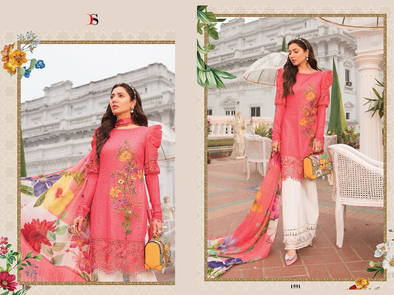 Deepsy Suits Maria B Lawn 22 3 Cotton Embroidered Pakistani Style Party Wear Salwar Kameez