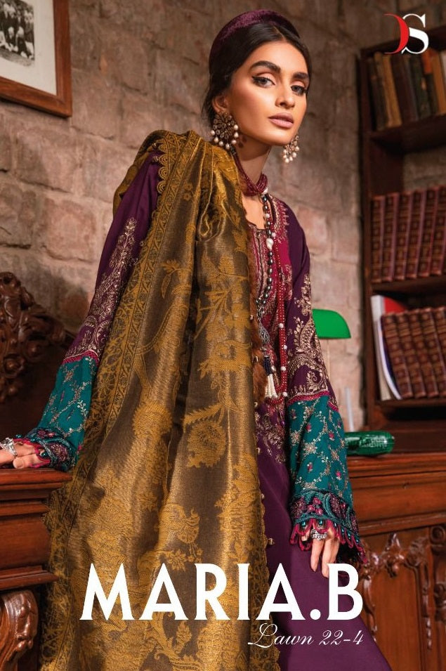 Deepsy Suit Mariab Lawn 22 Vol 4 Pure cotton With Fancy Work Stylish Designer Pakistani Salwar Kameez