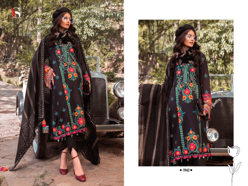 Deepsy Suit Mariab Lawn 22 Vol 4 Pure cotton With Fancy Work Stylish Designer Pakistani Salwar Kameez