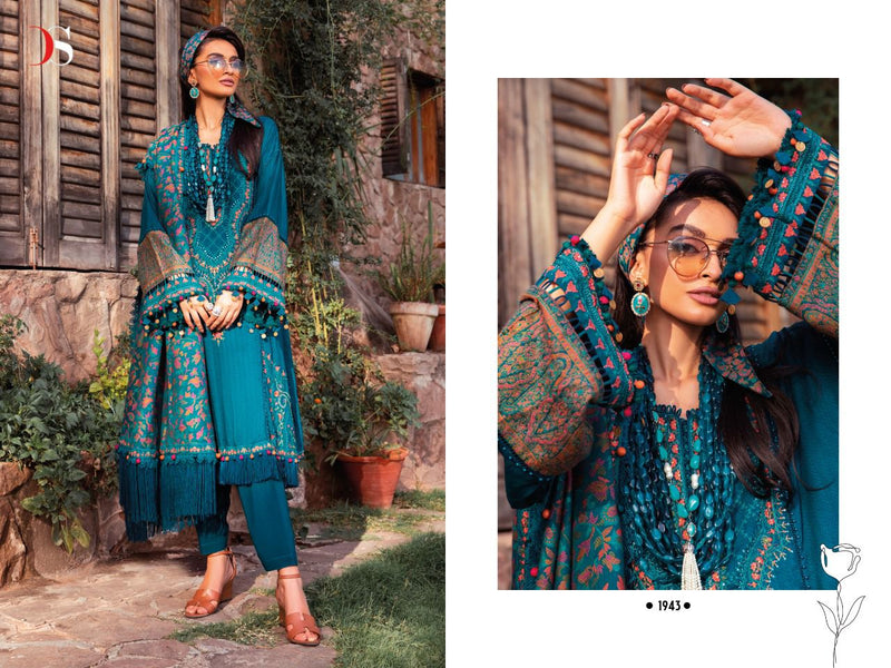 Deepsy Suit Mariab Lawn 22 Vol 4 Pure cotton With Fancy Work Stylish Designer Pakistani Salwar Kameez