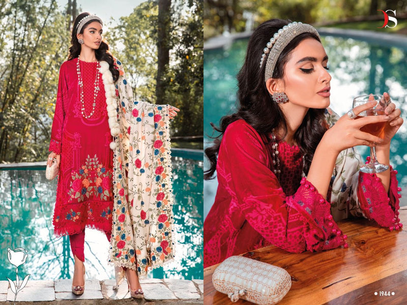 Deepsy Suit Mariab Lawn 22 Vol 4 Pure cotton With Fancy Work Stylish Designer Pakistani Salwar Kameez