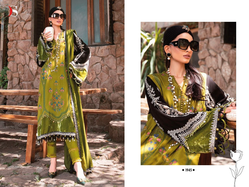 Deepsy Suit Mariab Lawn 22 Vol 4 Pure cotton With Fancy Work Stylish Designer Pakistani Salwar Kameez