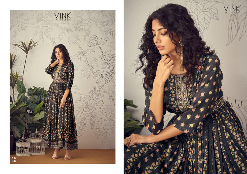 Vink Marina Pure Chiffon With Heavy Hand Work Stylish Designer Party Wear Long Gown