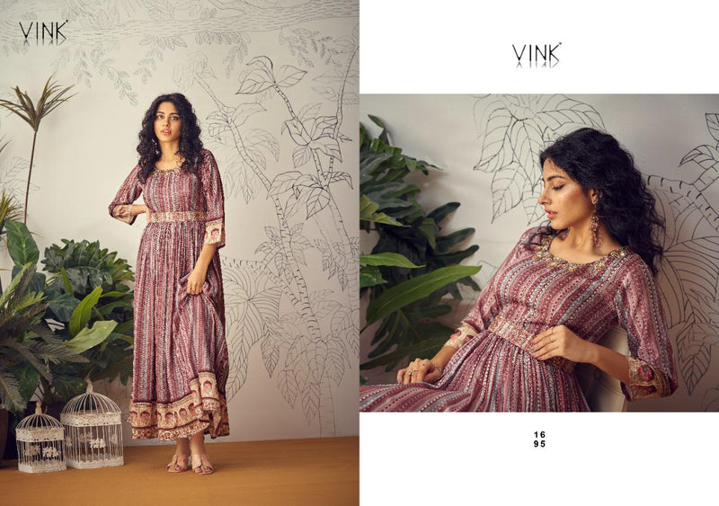 Vink Marina Pure Chiffon With Heavy Hand Work Stylish Designer Party Wear Long Gown