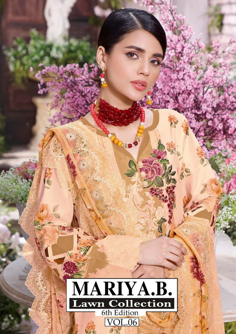 Mariya B lawn Vol 6 Pure Cotton With Printed Work Stylish Designer Pakistani Salwar Kameez