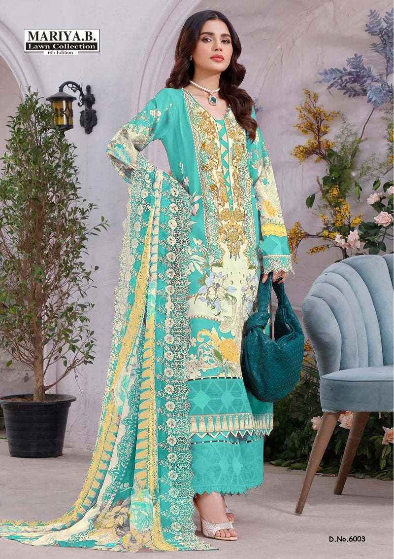 Mariya B lawn Vol 6 Pure Cotton With Printed Work Stylish Designer Pakistani Salwar Kameez