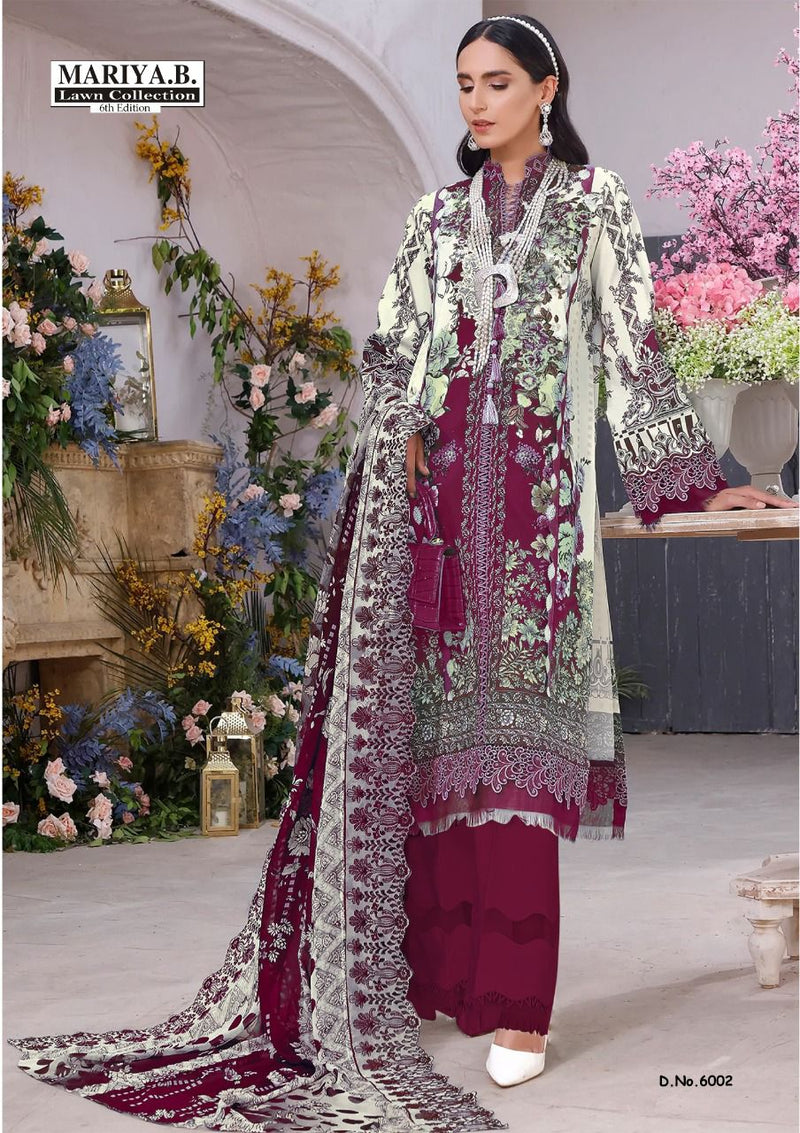Mariya B lawn Vol 6 Pure Cotton With Printed Work Stylish Designer Pakistani Salwar Kameez