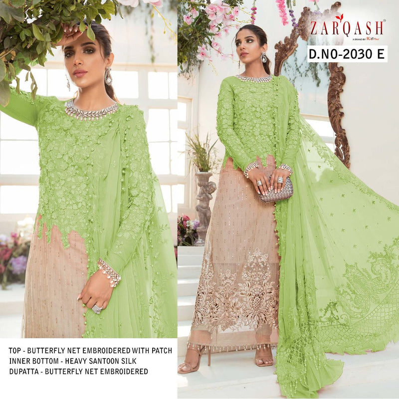 Zarqash Mariya B Embroidered Z 2030 Butterfly Net Pakistani Style Wedding Wear Designer Salwar Suits