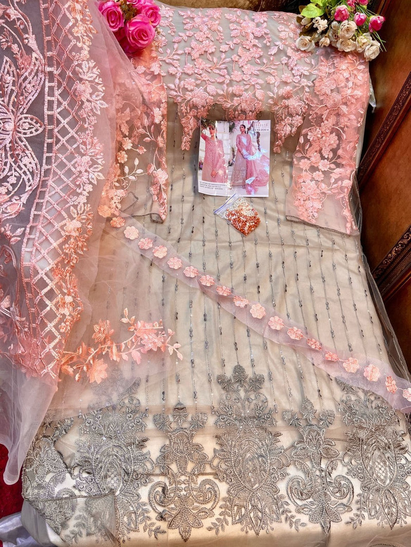Zarqash Mariya B Embroidered Z 2030 Butterfly Net Pakistani Style Wedding Wear Designer Salwar Suits
