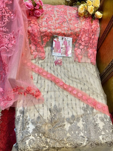 Zarqash Mariya B Embroidered Z 2030 Butterfly Net Pakistani Style Wedding Wear Designer Salwar Suits
