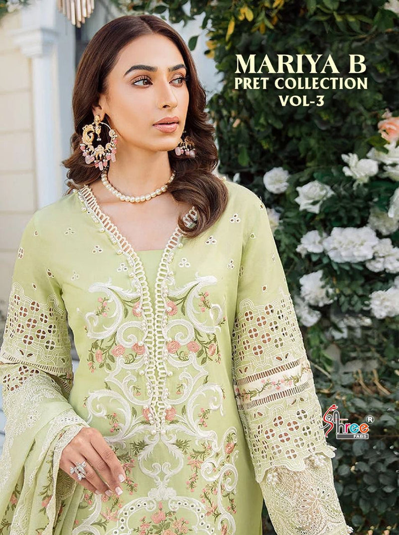 Shree Fabs Mariya B Pret Collection Vol 3 Cotton Embroidered Pakistani Style Party Wear Salwar Kameez