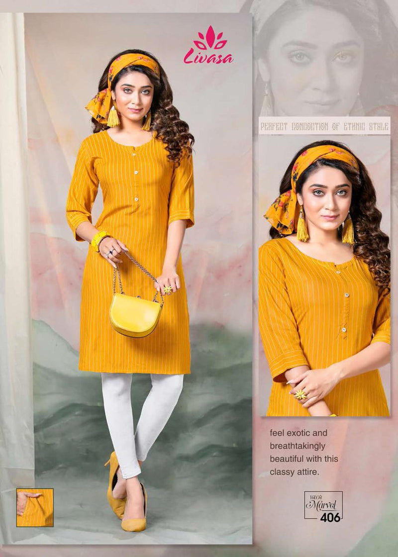 Liwasa Marvel Vol 4 Rayon Straight Fancy Kurtis