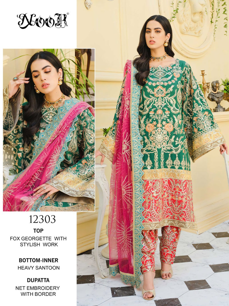 Noor Maryaam Georgette Designer Pakistani Style Heavy Embroidered Party Wear Salwar Kameez