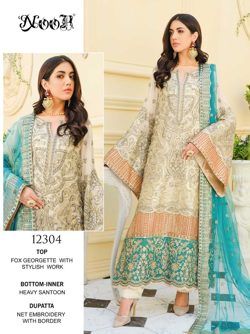 Noor Maryaam Georgette Designer Pakistani Style Heavy Embroidered Party Wear Salwar Kameez