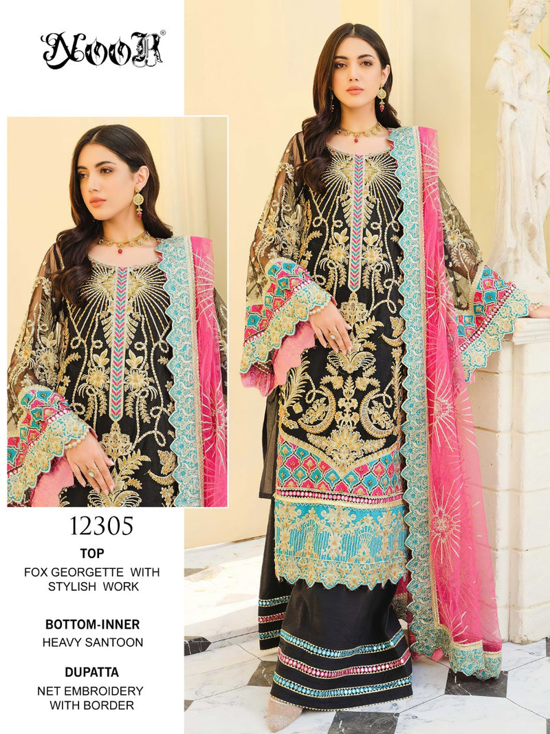 Noor Maryaam Georgette Designer Pakistani Style Heavy Embroidered Party Wear Salwar Kameez