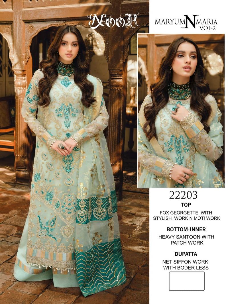 Noor Maryum N Maria Vol 2 Georgette With Heavy Embroidery Work Stylish Designer Pakistani Wedding Look Salwar Kameez