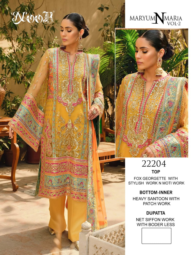 Noor Maryum N Maria Vol 2 Georgette With Heavy Embroidery Work Stylish Designer Pakistani Wedding Look Salwar Kameez