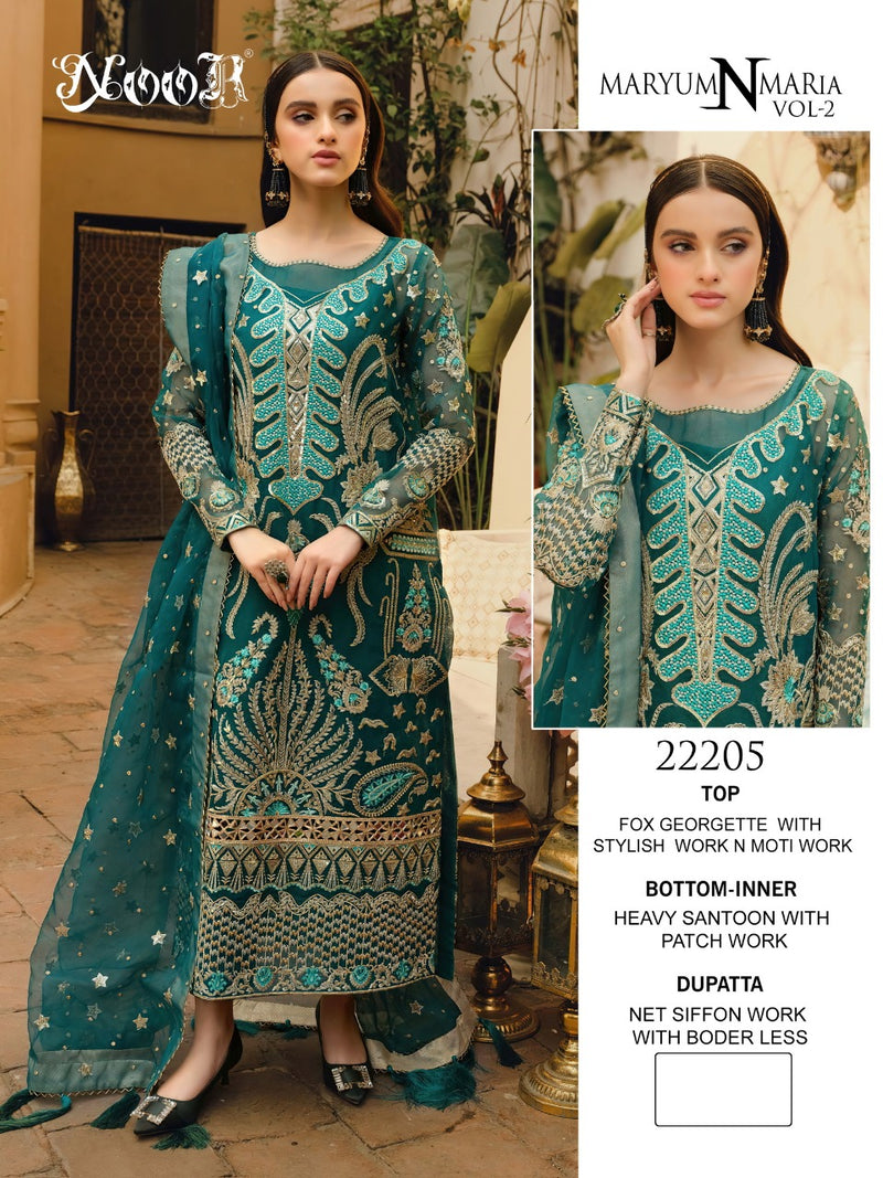 Noor Maryum N Maria Vol 2 Georgette With Heavy Embroidery Work Stylish Designer Pakistani Wedding Look Salwar Kameez