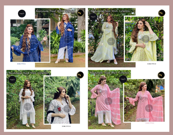 Mehboob Tex Marzina Vol 1 Fancy With Fancy Embroidery Work Stylish Designer Party Wear Long Kurti