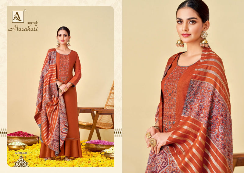 Alok Suit Masakali Pashmina With Fancy Embroidery Work Stylish Designer Attractive Look Salwar Suit