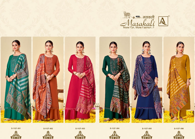 Alok Suit Masakali Pashmina With Fancy Embroidery Work Stylish Designer Attractive Look Salwar Suit