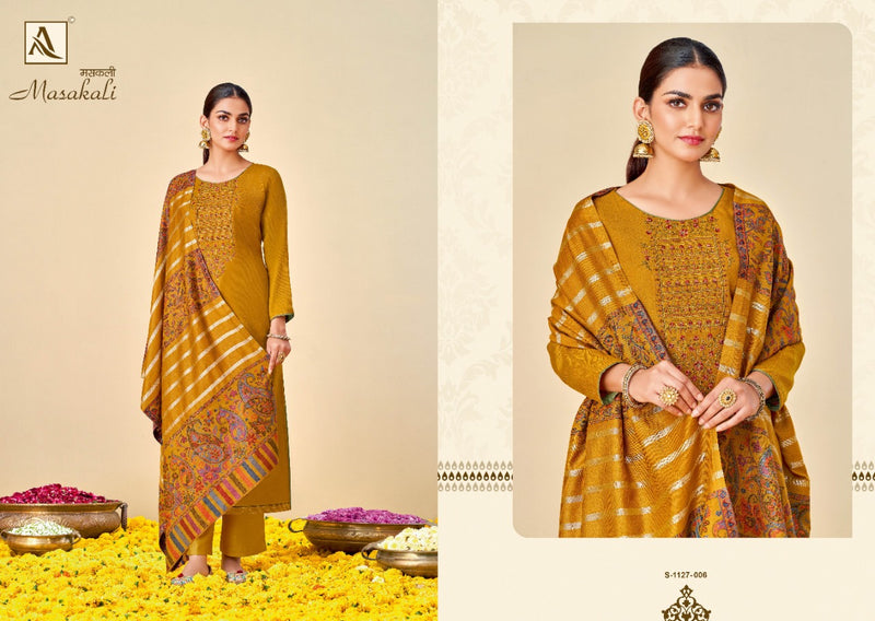 Alok Suit Masakali Pashmina With Fancy Embroidery Work Stylish Designer Attractive Look Salwar Suit