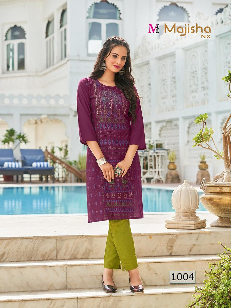 Majisha Dno Masakali 3001 to 3010 Rayon With Heavy Embroidery Hand Work Stylish Designer Daily Wear Kurti