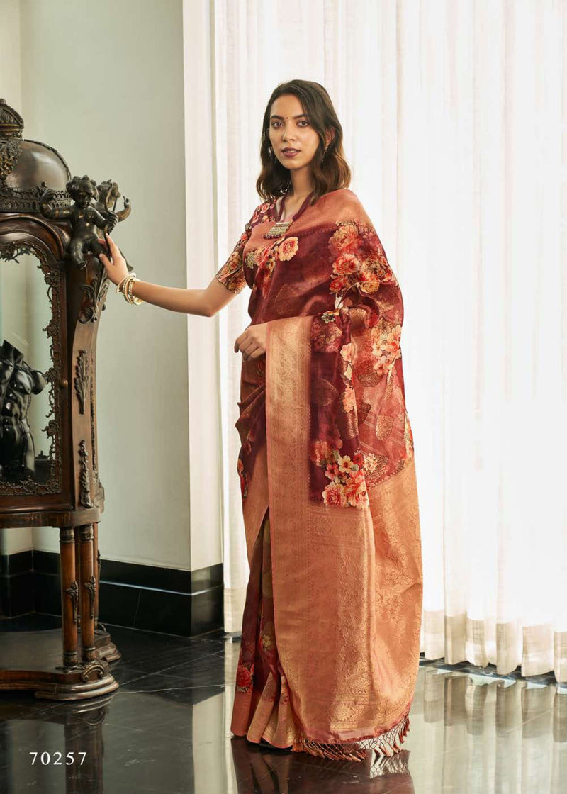 Shangrila Prints Masakali Digital Vol 2 Fancy Party Wear Sarees With Beautiful Floral  Digital Print