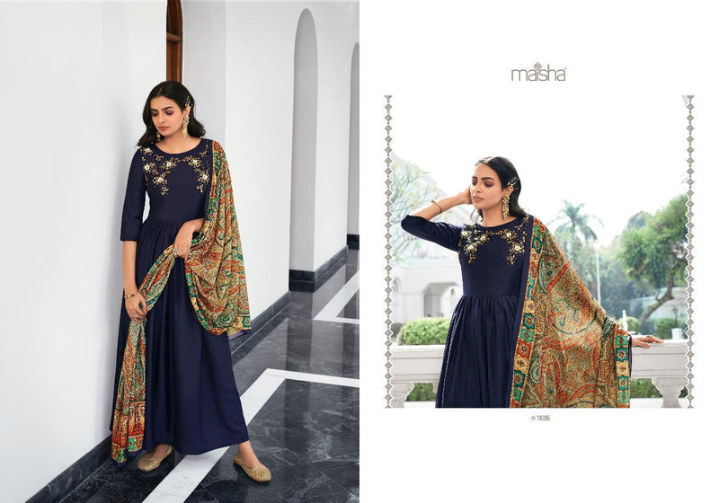 Maisha Masleen Dno 11005 Viscose Stylish Designer Long Graceful Look Kurti