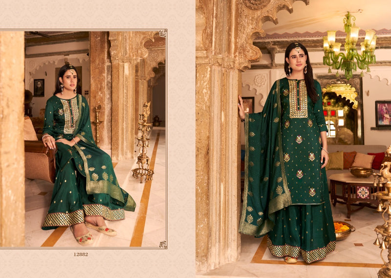 Kalaroop Kajree Fashion Mastani Jacquard Sharara Style Wedding Wear Salwar Suits