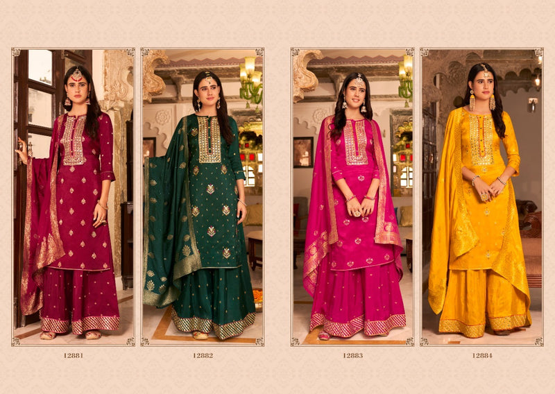 Kalaroop Kajree Fashion Mastani Jacquard Sharara Style Wedding Wear Salwar Suits