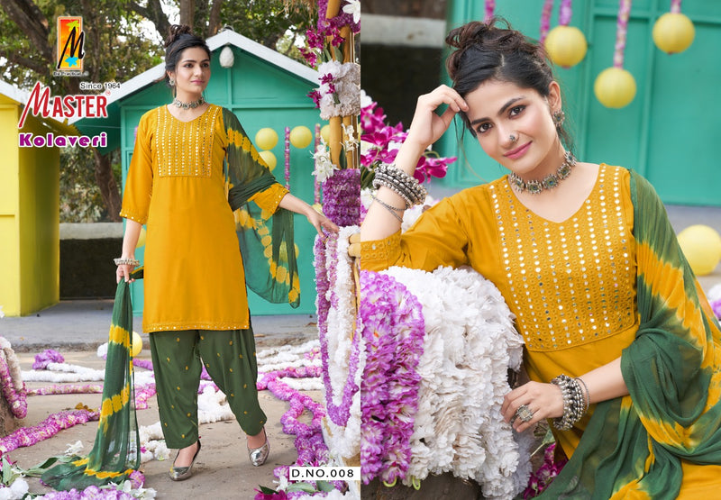 Master Kolaveri Rayon Fancy Patiyala Style Festive Wear Salwar Suits