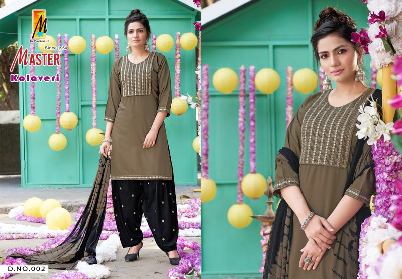Master Kolaveri Rayon Fancy Patiyala Style Festive Wear Salwar Suits