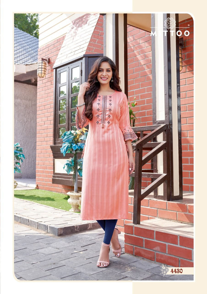 Mittoo Mayurika Vol 5 Rayon Stylish Fancy Party Wear Kurtis