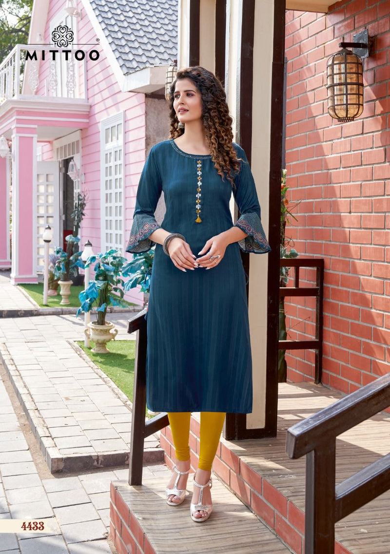 Mittoo Mayurika Vol 5 Rayon Stylish Fancy Party Wear Kurtis