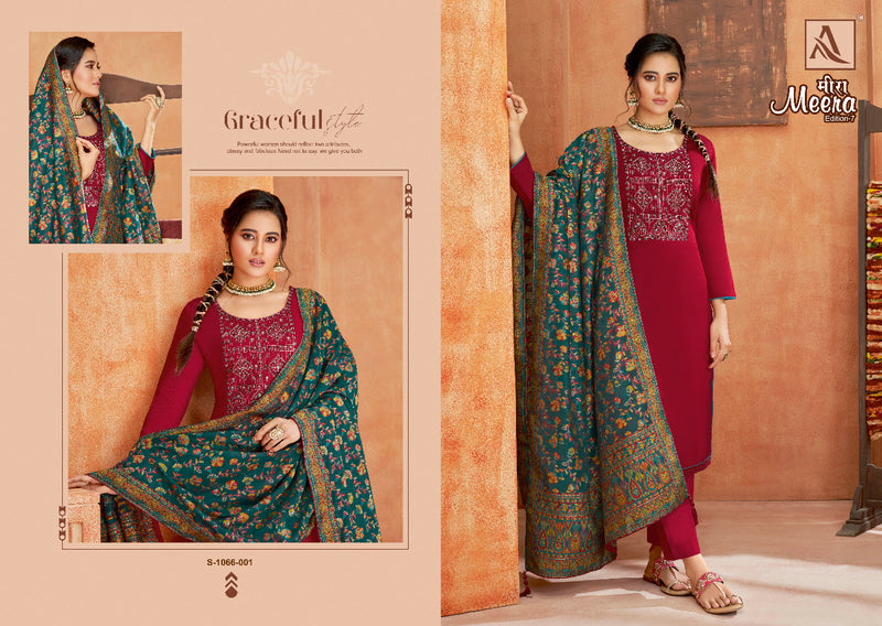 Alok Suit Meera Edition Vol 7 Jam Cotton With Fancy Work Stylish Designer Salwar Kameez
