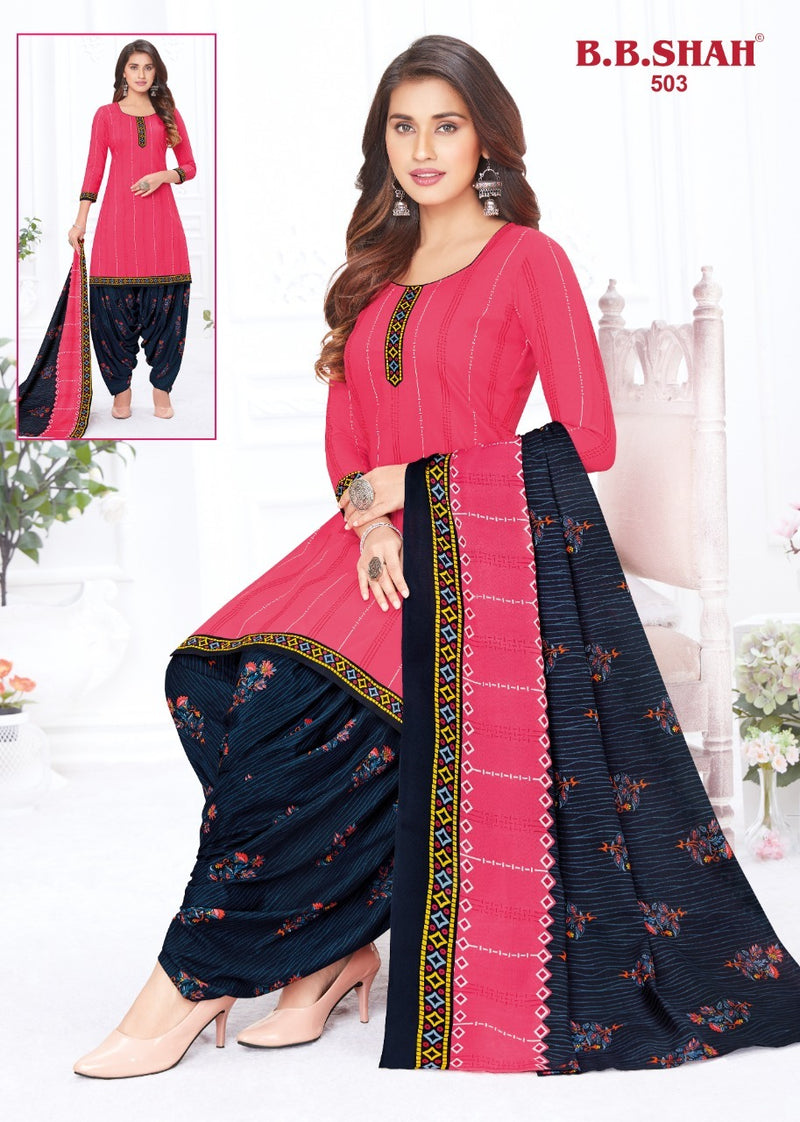 B B Shah Meera Vol 1 Indo Cotton Printed Patiyala Style Salwar Kameez
