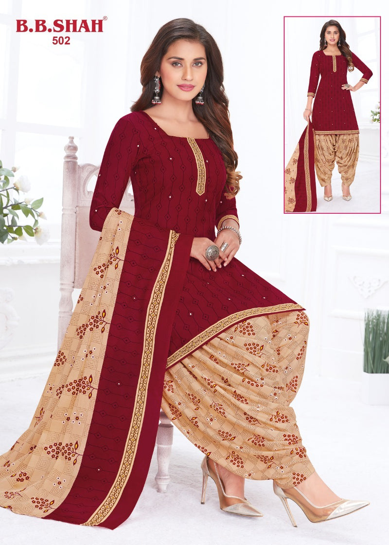 B B Shah Meera Vol 1 Indo Cotton Printed Patiyala Style Salwar Kameez